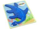 LEAN Toys Drewniane Puzzle Dinozaur Pterodaktyl Różowy Pliosaurs Niebieski