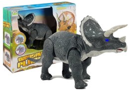 LEAN Toys Duży Dinozaur Na Baterie Triceratops Szary