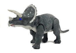 LEAN Toys Duży Dinozaur Na Baterie Triceratops Szary