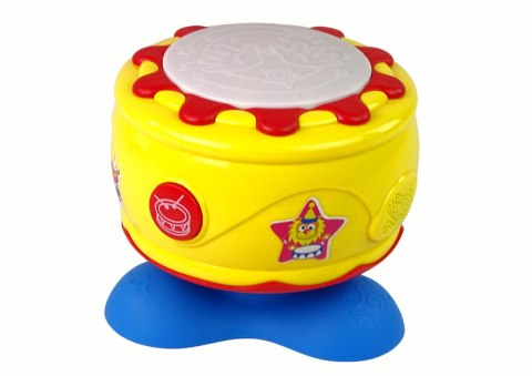 LEAN Toys Duży Interaktywny Bębenek Muzyczny Światełka 19 cm LEAN Toys Duży Interaktywny Bębenek Muzyczny Światełka 19 cm