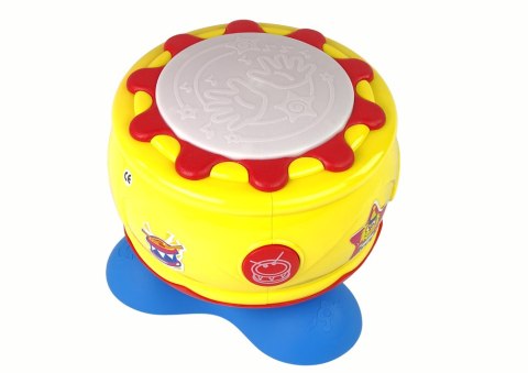 LEAN Toys Duży Interaktywny Bębenek Muzyczny Światełka 19 cm LEAN Toys Duży Interaktywny Bębenek Muzyczny Światełka 19 cm