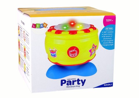 LEAN Toys Duży Interaktywny Bębenek Muzyczny Światełka 19 cm LEAN Toys Duży Interaktywny Bębenek Muzyczny Światełka 19 cm