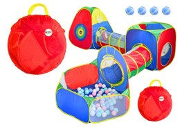 LEAN Toys Duży Plac Zabaw Namiot Dla Dzieci Tunele Basen Na Kulki Tracza Kolorowy