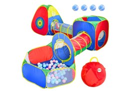 LEAN Toys Duży Plac Zabaw Namiot Dla Dzieci Tunele Basen Na Kulki Tracza Kolorowy
