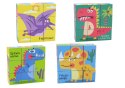 LEAN Toys Edukacyjne Puzzle 6w1 Klocki Układanka Kostki 6 Obrazków Dinozaury 9 El.