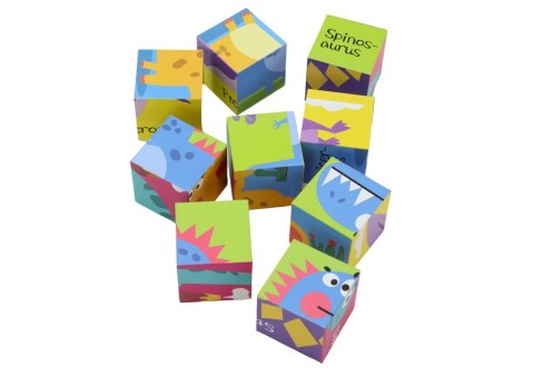 LEAN Toys Edukacyjne Puzzle 6w1 Klocki Układanka Kostki 6 Obrazków Dinozaury 9 El. LEAN Toys Edukacyjne Puzzle 6w1 Klocki Układanka Kostki 6 Obrazków Dinozaury 9 El.