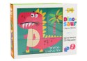 LEAN Toys Edukacyjne Puzzle 6w1 Klocki Układanka Kostki 6 Obrazków Dinozaury 9 El.