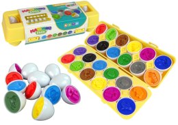LEAN Toys Edukacyjny Sorter 12 Jaj Pojazdy Auta Kolory Układanka Kształty