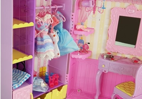 LEAN Toys Garderoba ze Światłem i Lustrem Lalka 26 cm Zestaw Ubrań Akcesoria LEAN Toys Garderoba ze Światłem i Lustrem Lalka 26 cm Zestaw Ubrań Akcesoria