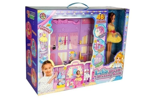 LEAN Toys Garderoba ze Światłem i Lustrem Lalka 26 cm Zestaw Ubrań Akcesoria LEAN Toys Garderoba ze Światłem i Lustrem Lalka 26 cm Zestaw Ubrań Akcesoria