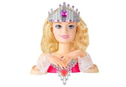 LEAN Toys Głowa Lalki do Stylizacji z Koroną + Akcesoria