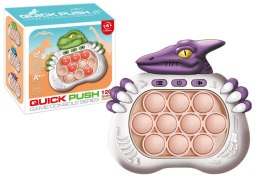 LEAN Toys Gra Sensoryczna Dinozaur Pop It Na Baterie Światła Dźwięki Fioletowy