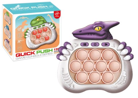 LEAN Toys Gra Sensoryczna Dinozaur Pop It Na Baterie Światła Dźwięki Fioletowy LEAN Toys Gra Sensoryczna Dinozaur Pop It Na Baterie Światła Dźwięki Fioletowy