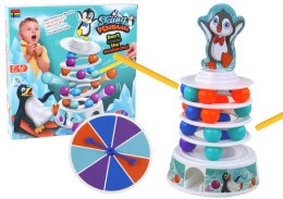 LEAN Toys Gra Zręcznościowa Pingwin Kulki Zjeżdżalnia Wieża Piłeczki