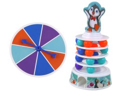 LEAN Toys Gra Zręcznościowa Pingwin Kulki Zjeżdżalnia Wieża Piłeczki