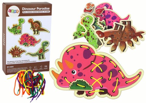 LEAN Toys Gra Zręcznościowa Raj Dinozaurów Sznurowane Kolorowe LEAN Toys Gra Zręcznościowa Raj Dinozaurów Sznurowane Kolorowe