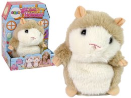 LEAN Toys Interaktywny Gadający Chomik Brązowy Pluszowy Powtarzający Słowa