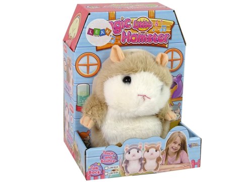 LEAN Toys Interaktywny Gadający Chomik Brązowy Pluszowy Powtarzający Słowa LEAN Toys Interaktywny Gadający Chomik Brązowy Pluszowy Powtarzający Słowa
