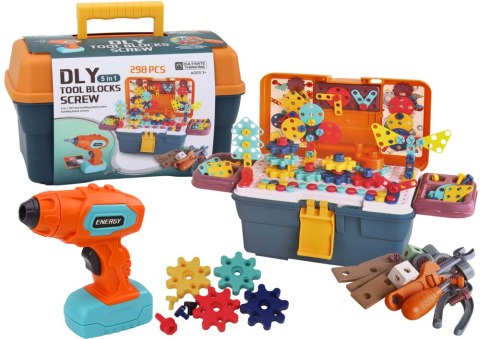 LEAN Toys Klocki Puzzle Konstrukcyjne 3D W Skrzynce DIY Rozkręcanie Wiertarka LEAN Toys Klocki Puzzle Konstrukcyjne 3D W Skrzynce DIY Rozkręcanie Wiertarka