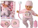 LEAN Toys Lalka Bobas Dźwięk Smoczek Śliniaczek Różowa Piżama Jednorożec
