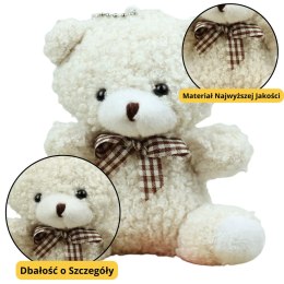 LEAN Toys Miś Pluszowy Brelok Zawieszka Ozdoba Biały 8cm