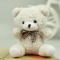 LEAN Toys Miś Pluszowy Brelok Zawieszka Ozdoba Biały 8cm