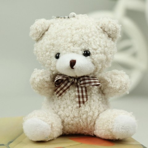 LEAN Toys Miś Pluszowy Brelok Zawieszka Ozdoba Biały 8cm LEAN Toys Miś Pluszowy Brelok Zawieszka Ozdoba Biały 8cm