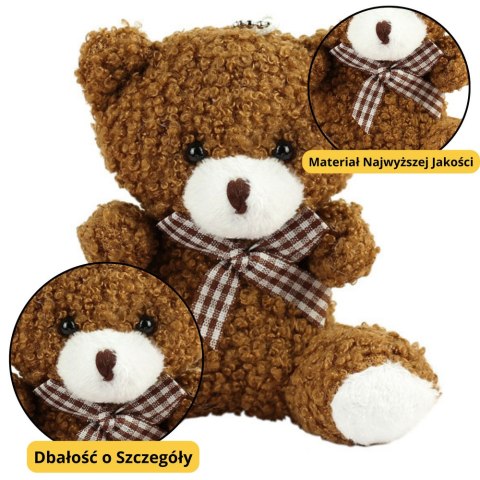 LEAN Toys Miś Pluszowy Brelok Zawieszka Ozdoba Brązowy 8cm LEAN Toys Miś Pluszowy Brelok Zawieszka Ozdoba Brązowy 8cm