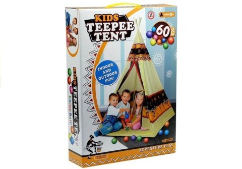 LEAN Toys Namiot Tipi Indiański Dom Zabaw + 60 Piłek 155 cm LEAN Toys Namiot Tipi Indiański Dom Zabaw + 60 Piłek 155 cm