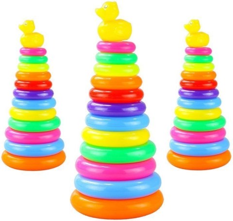 LEAN Toys Piramidka z kółek Piramida 40cm Wysoka Układanka LEAN Toys Piramidka z kółek Piramida 40cm Wysoka Układanka