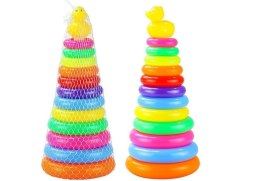 LEAN Toys Piramidka z kółek Piramida 40cm Wysoka Układanka