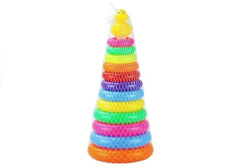 LEAN Toys Piramidka z kółek Piramida 40cm Wysoka Układanka LEAN Toys Piramidka z kółek Piramida 40cm Wysoka Układanka