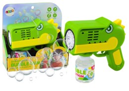 LEAN Toys Pistolet Na Bańki Mydlane Światła Dinozaur Zielony