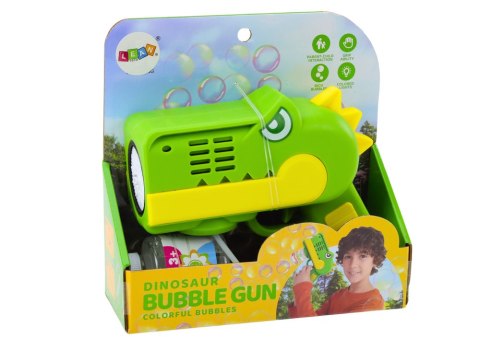 LEAN Toys Pistolet Na Bańki Mydlane Światła Dinozaur Zielony LEAN Toys Pistolet Na Bańki Mydlane Światła Dinozaur Zielony