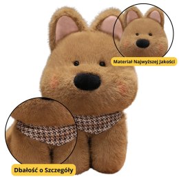 LEAN Toys Pluszowa Maskotka Przytulanka Piesek Z Chustą Brązowy 25cm
