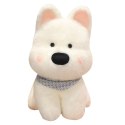 LEAN Toys Pluszowa Maskotka Przytulanka Piesek Z Niebieską Chustą Biały 33cm