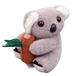 LEAN Toys Pluszowy Brelok Koala z Gałęzią Szary Karabińczyk Złoty 12cm