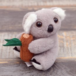 LEAN Toys Pluszowy Brelok Koala z Gałęzią Szary Karabińczyk Złoty 12cm