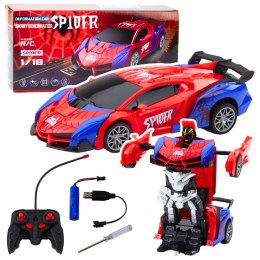 LEAN Toys Samochód Robot Spider Pająk Zdalnie Sterowany 2w1 Światła Dźwięki