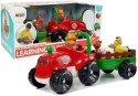LEAN Toys Traktor z Przyczepką, Zwierzętami Dla Niemowląt na Baterie Światła Dźwięk