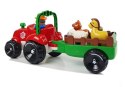 LEAN Toys Traktor z Przyczepką, Zwierzętami Dla Niemowląt na Baterie Światła Dźwięk