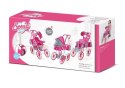 LEAN Toys Wózek Dla Lalek Metalowy Torba Duże Koła Różowy