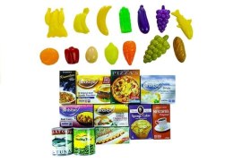 LEAN Toys Wózek Sklepowy + Artykuły Spożywcze 25 Elementów