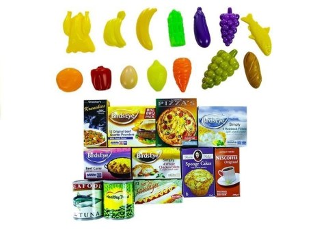 LEAN Toys Wózek Sklepowy + Artykuły Spożywcze 25 Elementów LEAN Toys Wózek Sklepowy + Artykuły Spożywcze 25 Elementów