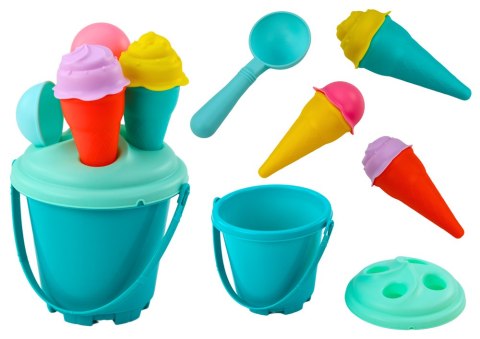 LEAN Toys Zestaw Do Piasku Lody Wiaderko Łopatka Niebieskie 6 ele. LEAN Toys Zestaw Do Piasku Lody Wiaderko Łopatka Niebieskie 6 ele.