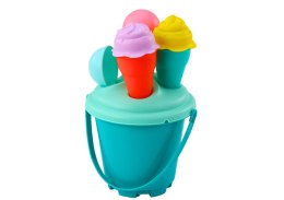 LEAN Toys Zestaw Do Piasku Lody Wiaderko Łopatka Niebieskie 6 ele.