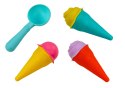 LEAN Toys Zestaw Do Piasku Lody Wiaderko Łopatka Niebieskie 6 ele.