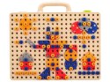 LEAN Toys Zestaw Plansza Klocki DIY Dinozaury Śrubokręt