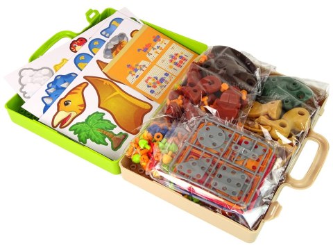 LEAN Toys Zestaw Plansza Klocki DIY Dinozaury Śrubokręt LEAN Toys Zestaw Plansza Klocki DIY Dinozaury Śrubokręt