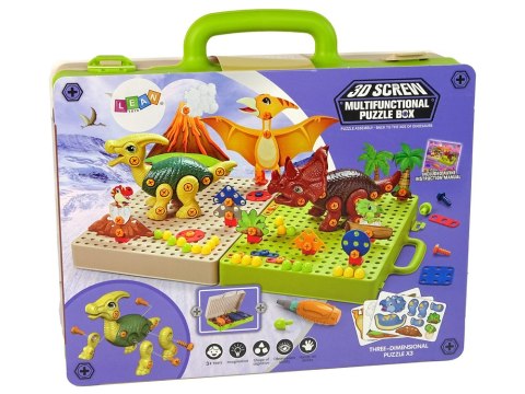 LEAN Toys Zestaw Plansza Klocki DIY Dinozaury Śrubokręt LEAN Toys Zestaw Plansza Klocki DIY Dinozaury Śrubokręt